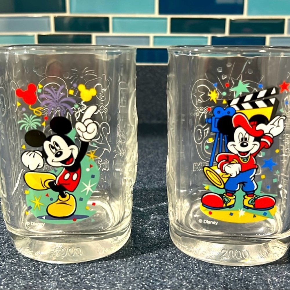 Disney Mickey Mouse and Friends Colorful Glass Set